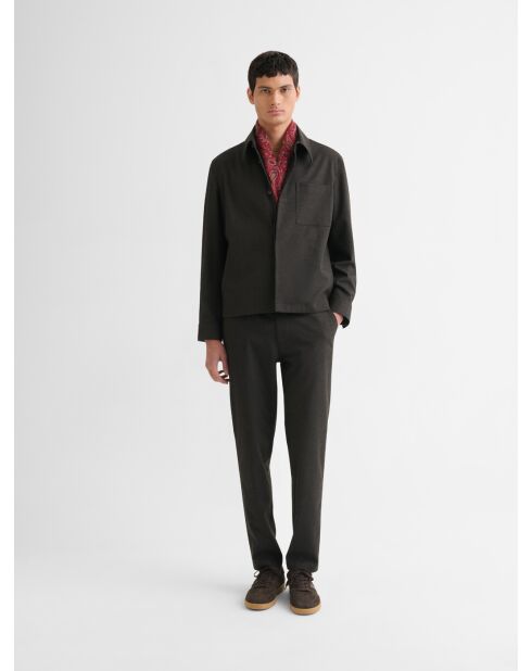 Chino slim taille semi-élastiquée cacao