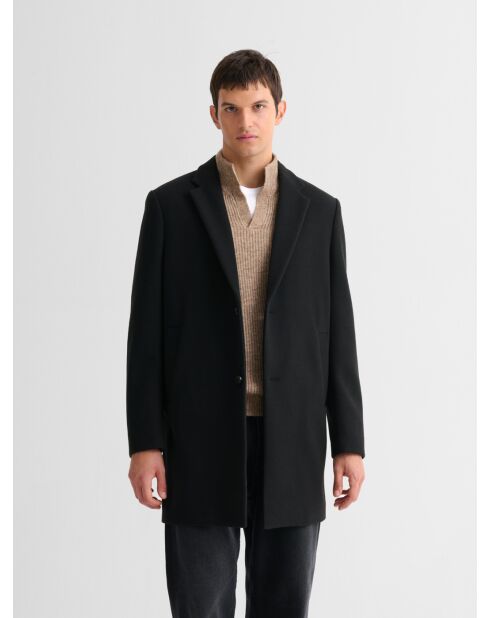 Pardessus esprit redingote destructurée noir