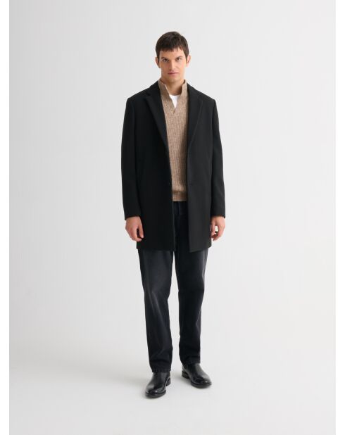 Pardessus esprit redingote destructurée noir