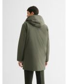 Parka déperlante à capuche vert sauge