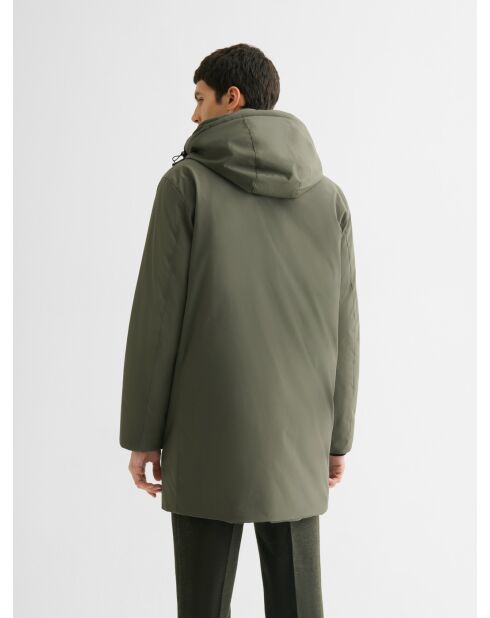 Parka déperlante à capuche vert sauge