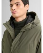 Parka déperlante à capuche vert sauge