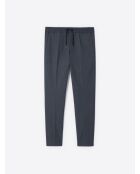 Chino stretch taille élastiquée bleu