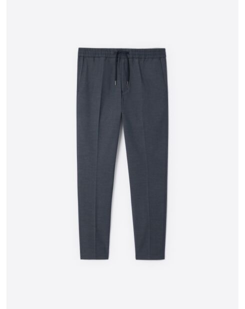 Chino stretch taille élastiquée bleu