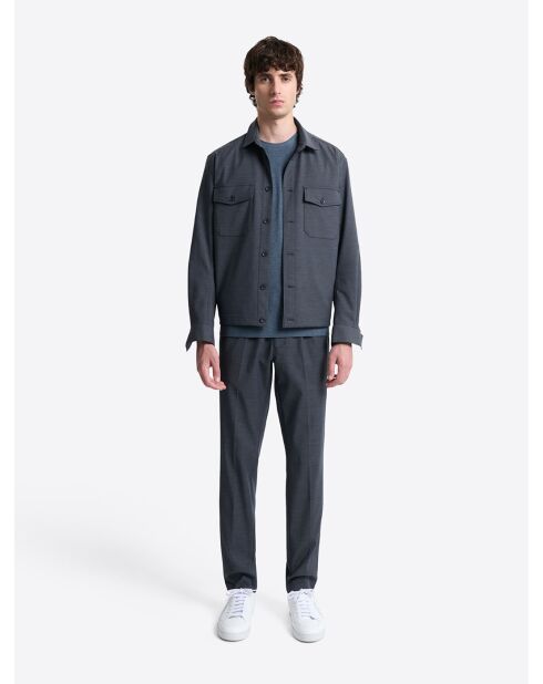 Chino stretch taille élastiquée bleu