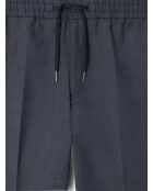 Chino stretch taille élastiquée bleu