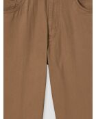 Camelfarbene, schmal geschnittene Stretchjeans