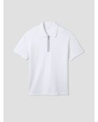 Witte katoenen polo met ritssluiting