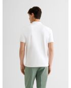Witte katoenen polo met ritssluiting