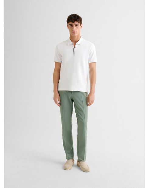 Witte katoenen polo met ritssluiting