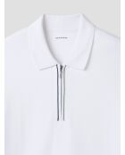 Witte katoenen polo met ritssluiting