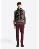 Polo boutonné en laine Mérinos marronnier
