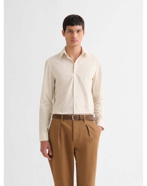 Camisa delgada elegante color marfil