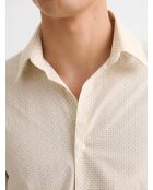 Camicia sottile fantasia avorio