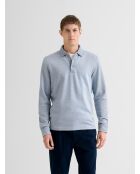 Polo boutonné chiné bleu clair