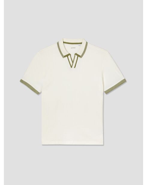 Polo col ouvert en coton blanc neige
