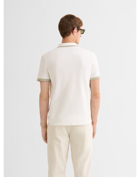 Polo col ouvert en coton blanc neige