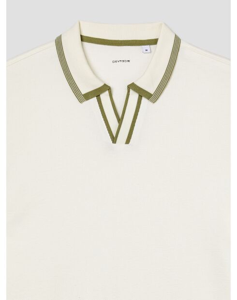 Polo col ouvert en coton blanc neige
