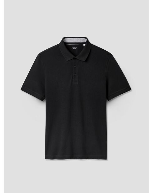 Polo boutonné en coton noir