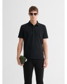 Polo boutonné en coton noir