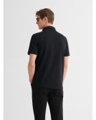 Polo boutonné en coton noir