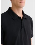 Polo boutonné en coton noir