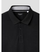 Polo boutonné en coton noir