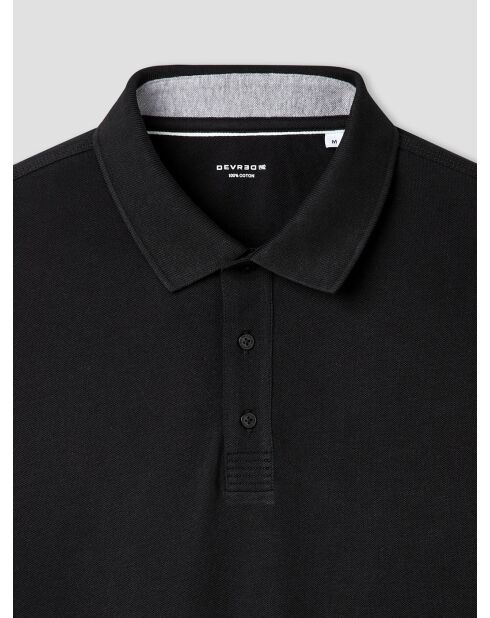 Polo boutonné en coton noir