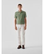 Polo col ouvert en maille vert amande 2