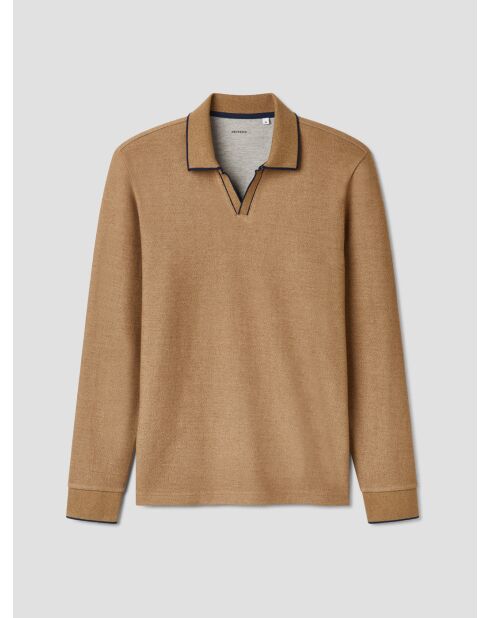 Polo col ouvert camel 2