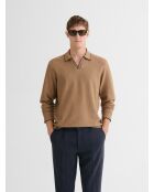 Polo col ouvert camel 2