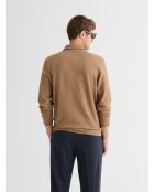 Polo col ouvert camel 2