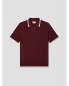 Polo col ouvert en coton biologique bourgogne