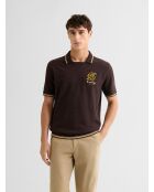 Braunes Poloshirt aus Baumwolle mit Knopfleiste
