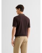 Braunes Poloshirt aus Baumwolle mit Knopfleiste