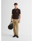Braunes Poloshirt aus Baumwolle mit Knopfleiste