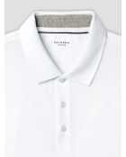 Witte katoenen polo met knoopsluiting