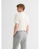 Polo zippé en jersey blanc neige