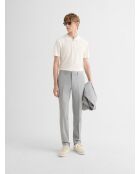 Polo zippé en jersey blanc neige