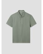 Polo col ouvert en coton vert