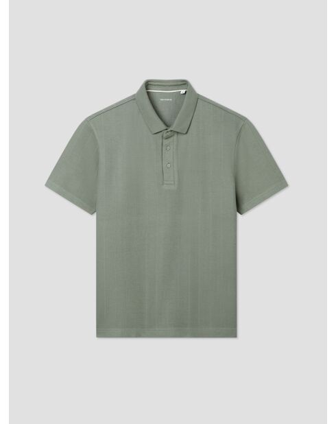 Polo col ouvert en coton vert