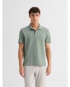 Polo col ouvert en coton vert