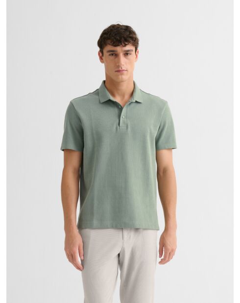 Polo col ouvert en coton vert