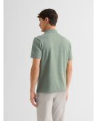 Polo col ouvert en coton vert