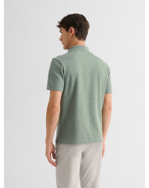 Polo col ouvert en coton vert