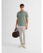 Polo col ouvert en coton vert