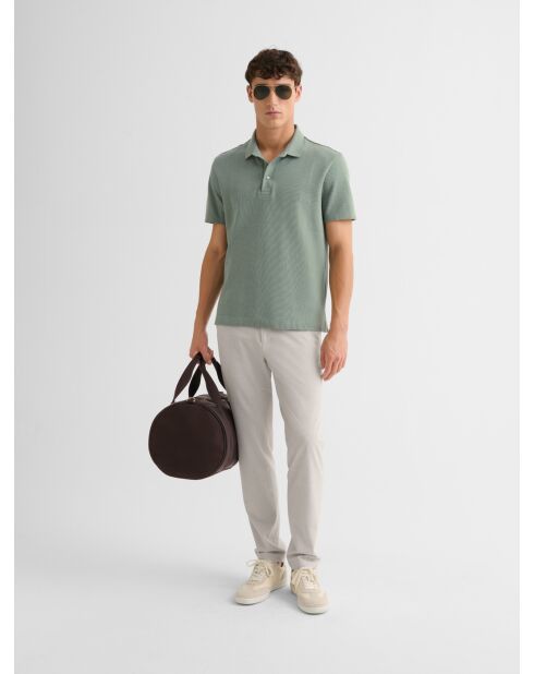 Polo col ouvert en coton vert