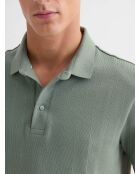 Polo col ouvert en coton vert