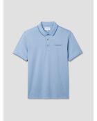 Polo boutonné chiné bleu ciel 2