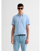Polo boutonné chiné bleu ciel 2